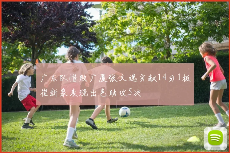 广东队惜败广厦张文逸贡献14分1板崔新泉表现出色助攻5次